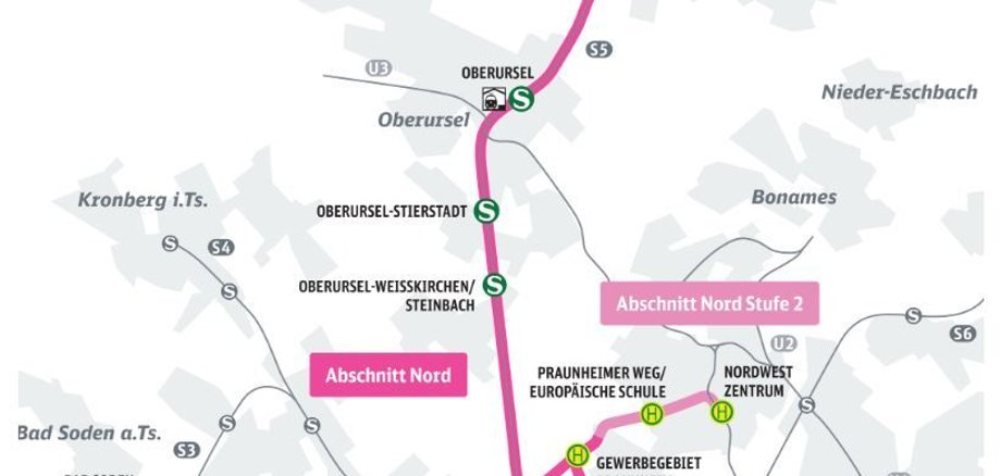 Plan der Streckenführung der RTW